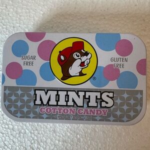 Buc-ees Cotton Candy Pink & Blue Mints Storage Tin - Empty